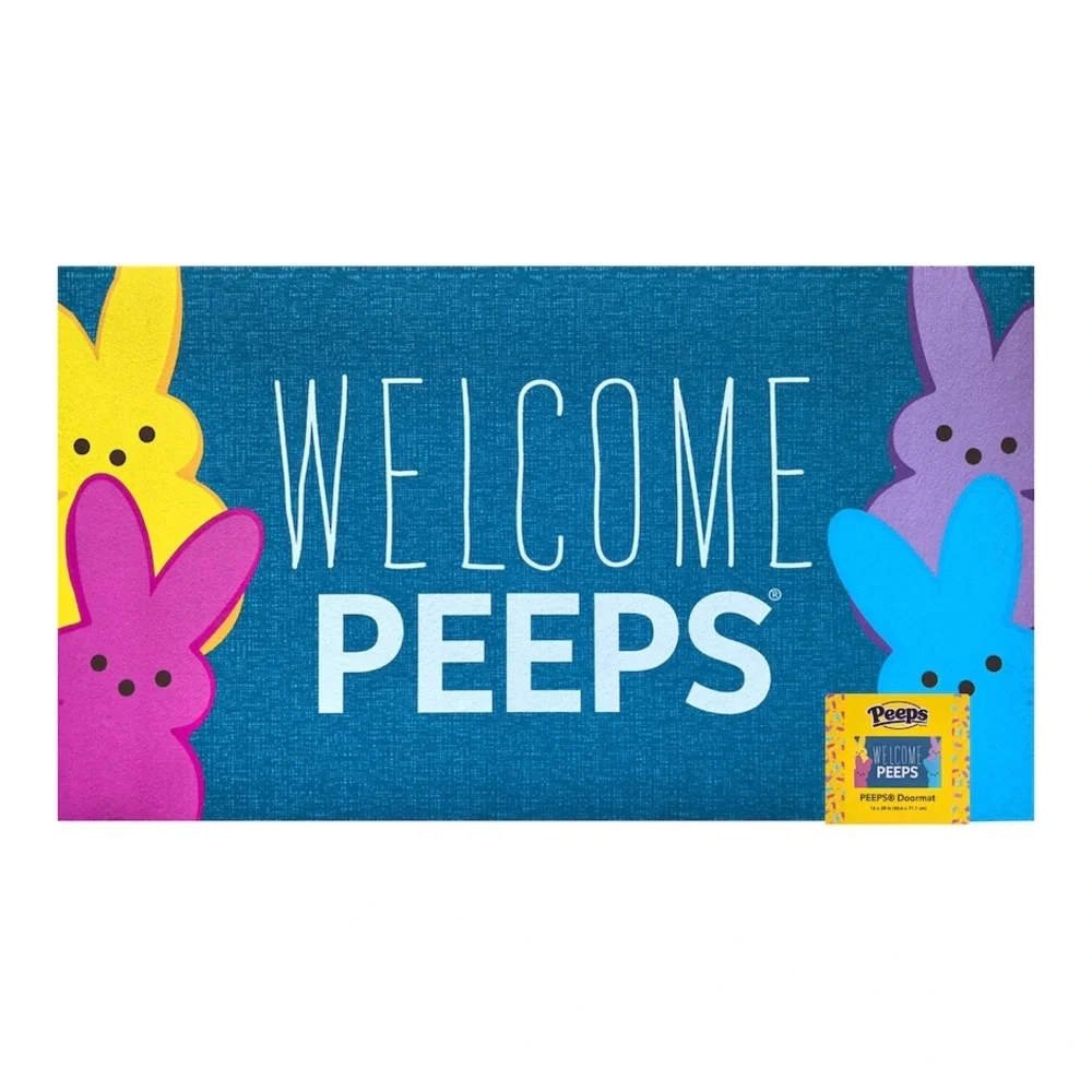 Peeps Welcome Doormat - Blue, Yellow, Pink, Purple NEW